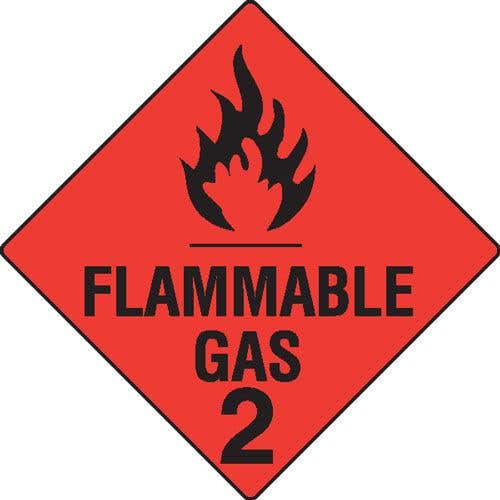 Flammable Gas 2 Hazchem Sign