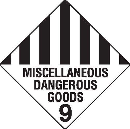 Miscellaneous Dangerous Goods 9 Hazchem Sign