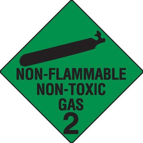 Non-Flammable Non-Toxic Gas 2 Hazchem Sign